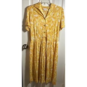 Vintage 60's Jeanne Model Shift Style Party Dress Yellow Women's Sz‎ 16.5